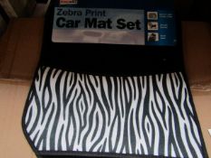 Full Set of Zebra Print Car Mats - New.