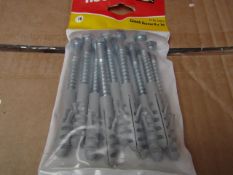 5x Fischer - Coach Screw 8 x 70 (Packs of 10) - New & Packaged.