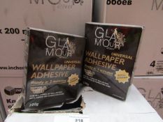 Box of 20x 200g packets of Glamour Effect extra strong Universal wall paper adhesive - New & Boxed.