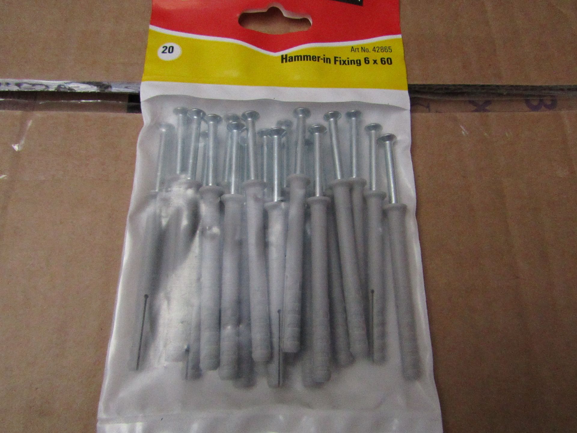 5x Fischer - Hammer- In Fixing 6 x 60 - (Packs of 20) - New & Packaged.