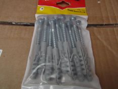 5x Fischer - Coach Screw 8 x 70 (Packs of 10) - New & Packaged.