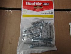 5x Fischer - Coach Screws 6 x 50 (Packs of 10) - New & Packaged.