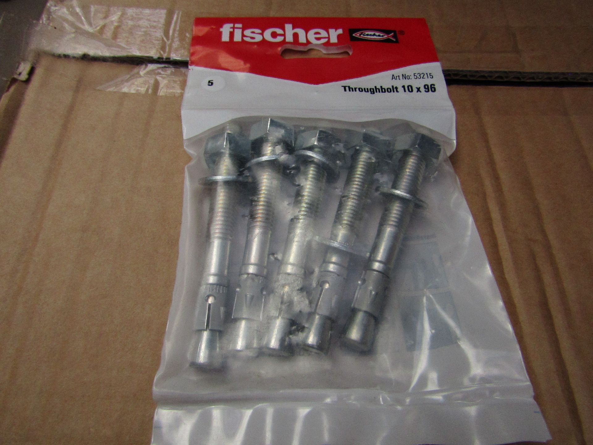 5x Fischer - Throughbolt 10 x 96 (Packs of 5) - New & Packaged.