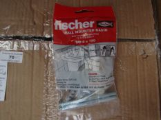 5x Fischer - Wall Mounted Basin Fixing WD 8 x 100 - New & Packaged.