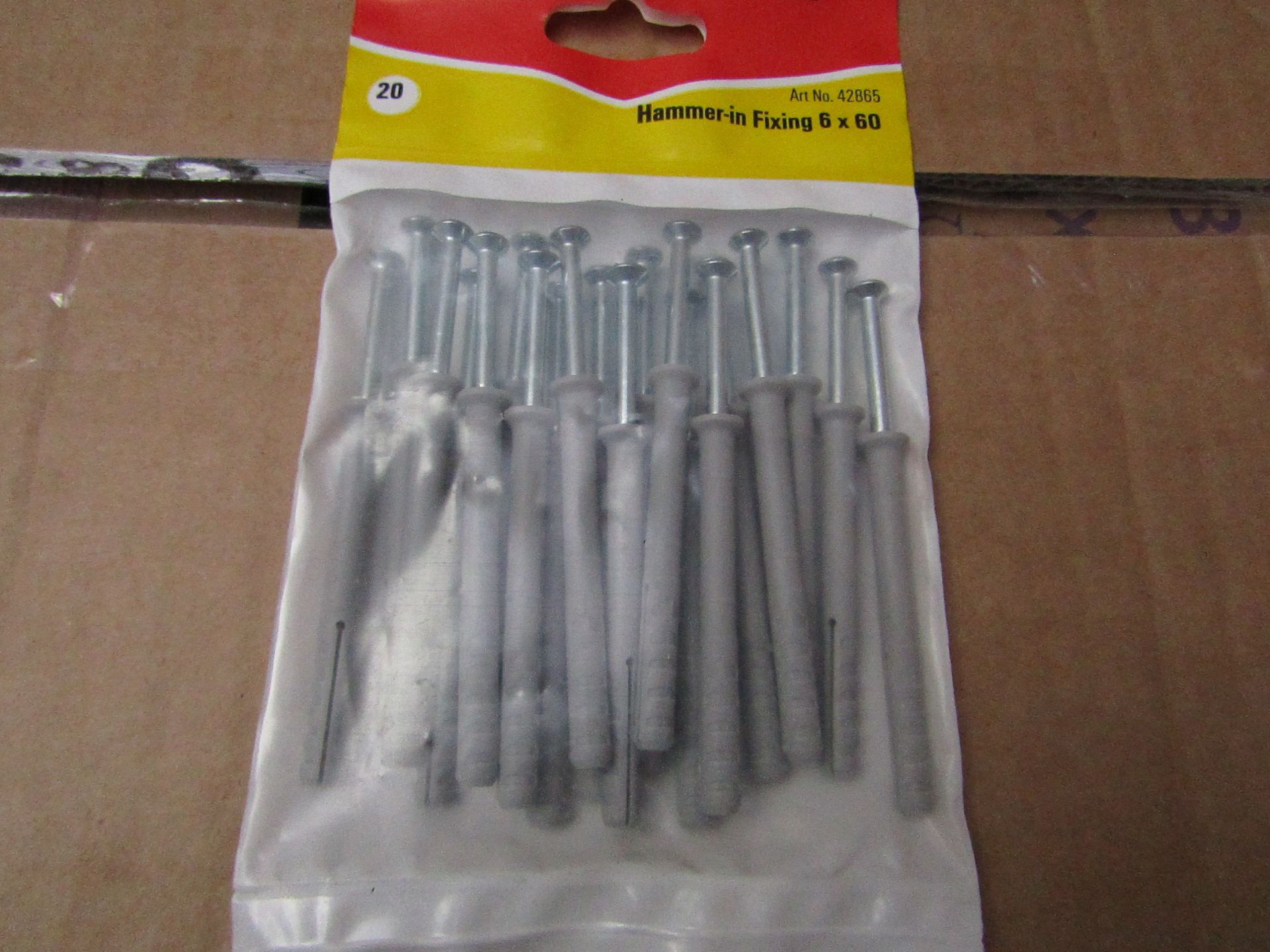 5x Fischer - Hammer- In Fixing 6 x 60 - (Packs of 20) - New & Packaged.