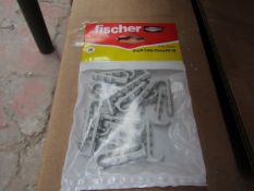 5x Fischer - Single Cable Clamp ES 10 - (Packs of 25) - New & Packaged.