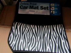 Full Set of Zebra Print Car Mats - New.