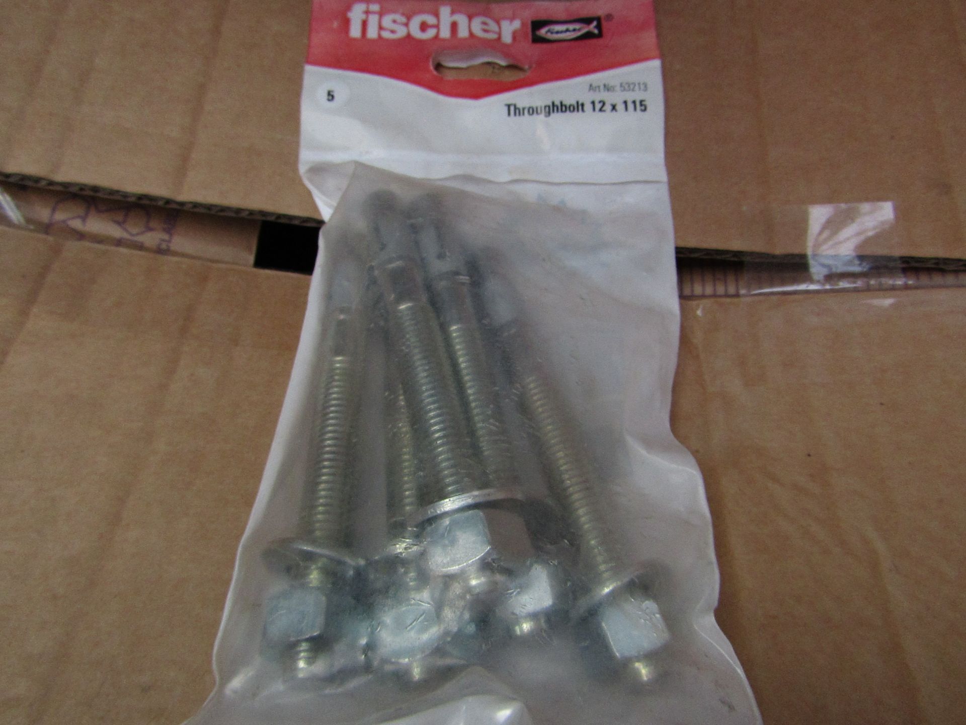 5x Fischer - ThroughBolt 12 x 115 (Packs of 5) - New & Packaged.