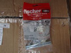 5x Fischer - Wall Mounted Basin Fixing WD 8 x 100 - New & Packaged.