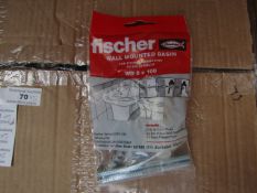 5x Fischer - Wall Mounted Basin Fixing WD 8 x 100 - New & Packaged.