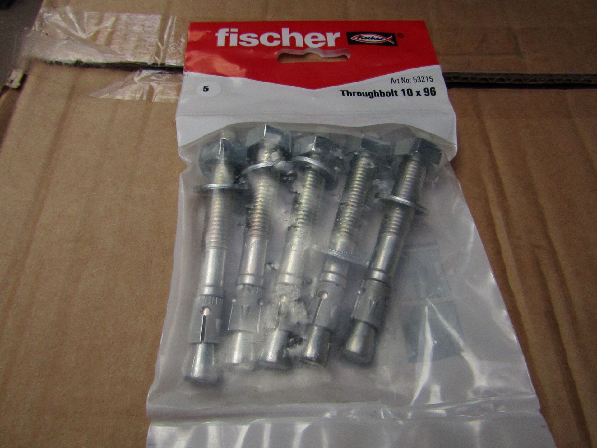 5x Fischer - Throughbolt 10 x 96 (Packs of 5) - New & Packaged.