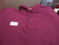 8x Unseek Classic - Burgundy Long Sleeved Buttoned Polo - Size Large - Good Condition.