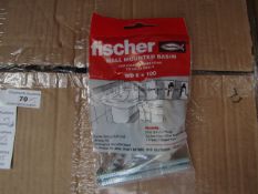 5x Fischer - Wall Mounted Basin Fixing WD 8 x 100 - New & Packaged.