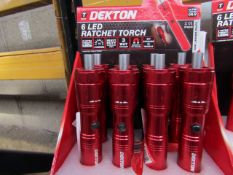 1x Dekton 6 LED ratchet torch with 6 Screw driver Bits in the base - New.