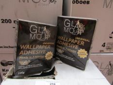 Box of 20x 200g packets of Glamour Effect extra strong Universal wall paper adhesive - New & Boxed.