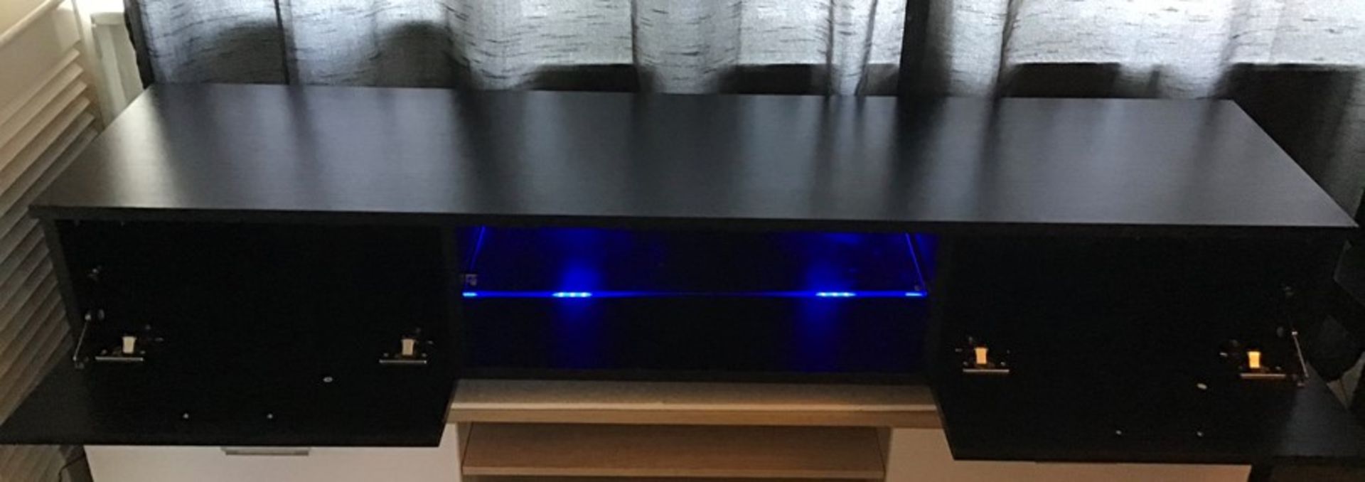 Black Melamine TV unit with LED lighting, brand new, flat packed and boxed. RRP Circa £120.00 | 3x - Image 3 of 3