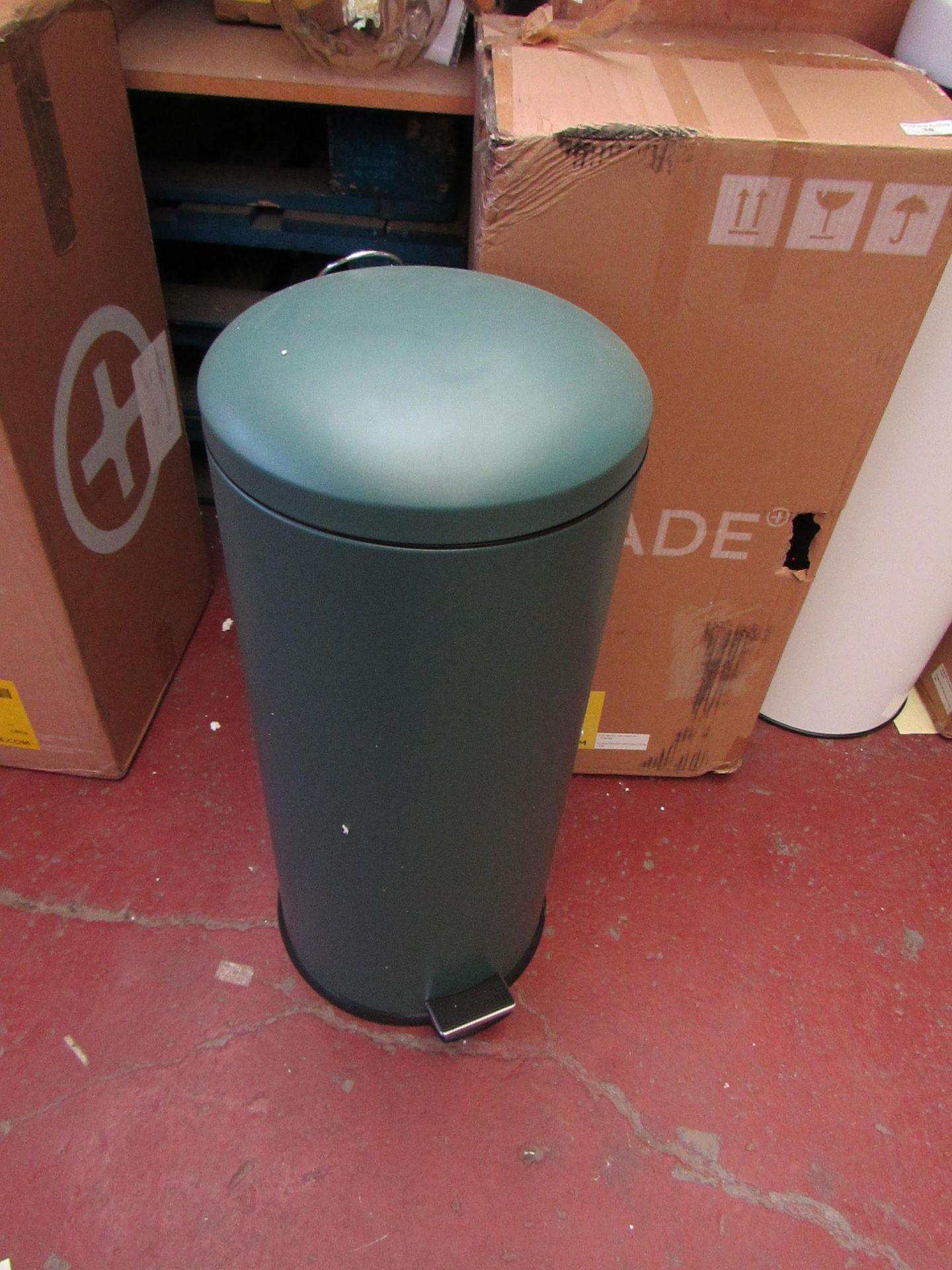 | 1X | MADE.COM ESSENTAILS JOSS 30L DOMED BIN IN GREEN | HAS A FEW MINOR MARKS AND THE LID HAS