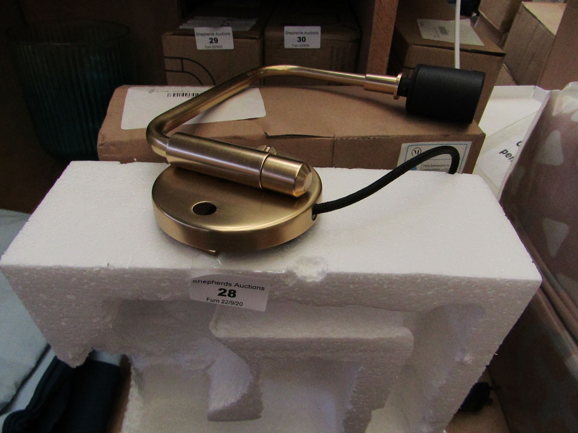 | 1X | MENU STAPLE WALL LIGHT IN BRASS | RRP £200 | LOOK UNUSED | NO GUARANTEE |