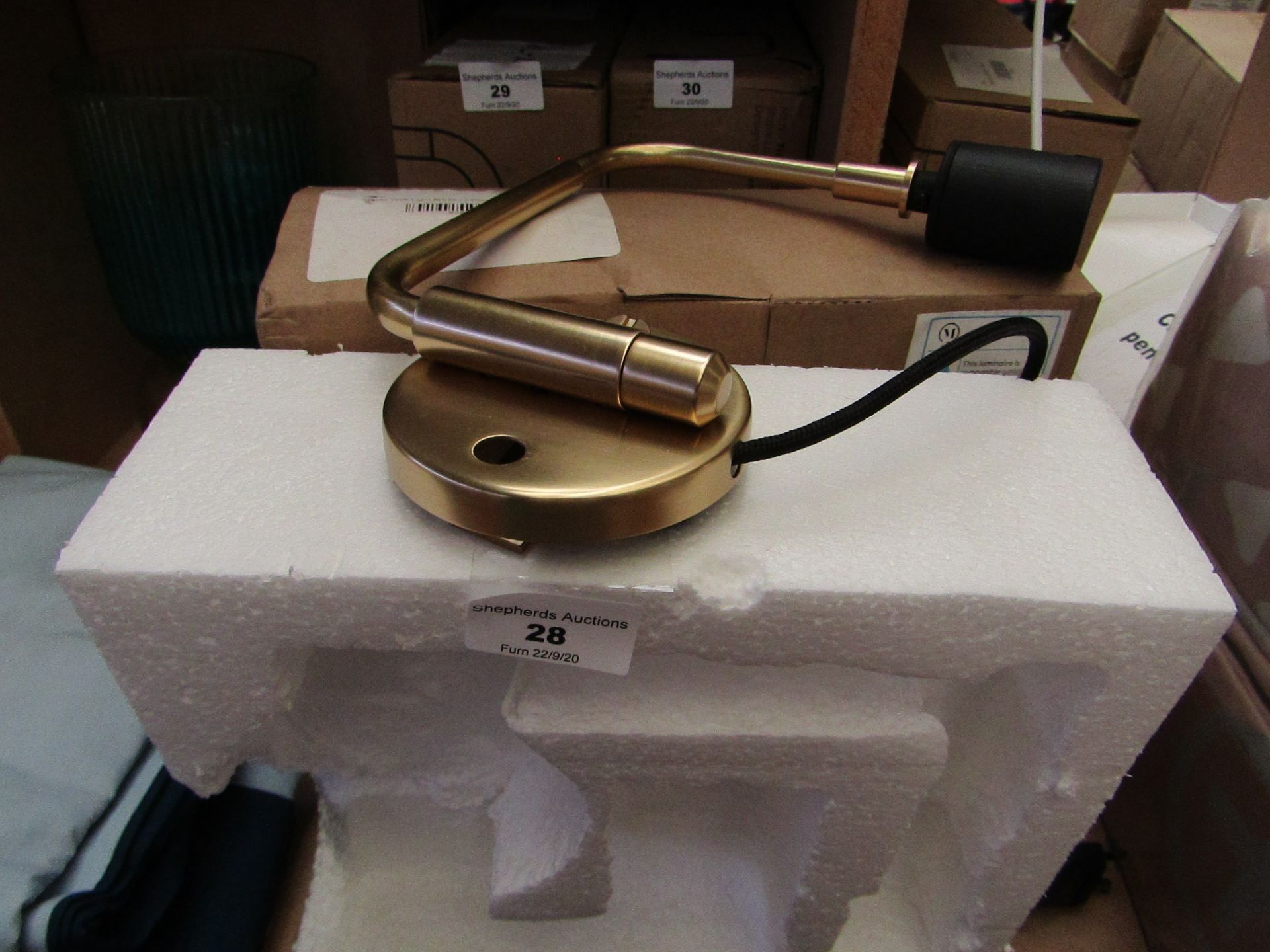 | 1X | MENU STAPLE WALL LIGHT IN BRASS | RRP £200 | LOOK UNUSED | NO GUARANTEE |