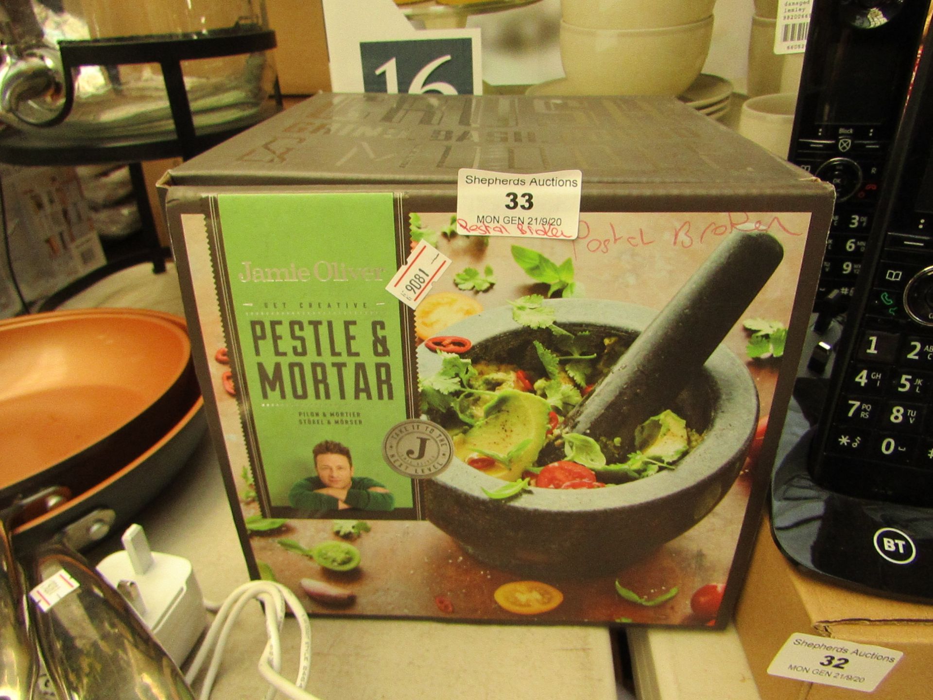 Jamie Oliver Pestle & Mortar Set. Pestle Is Broken.Boxed