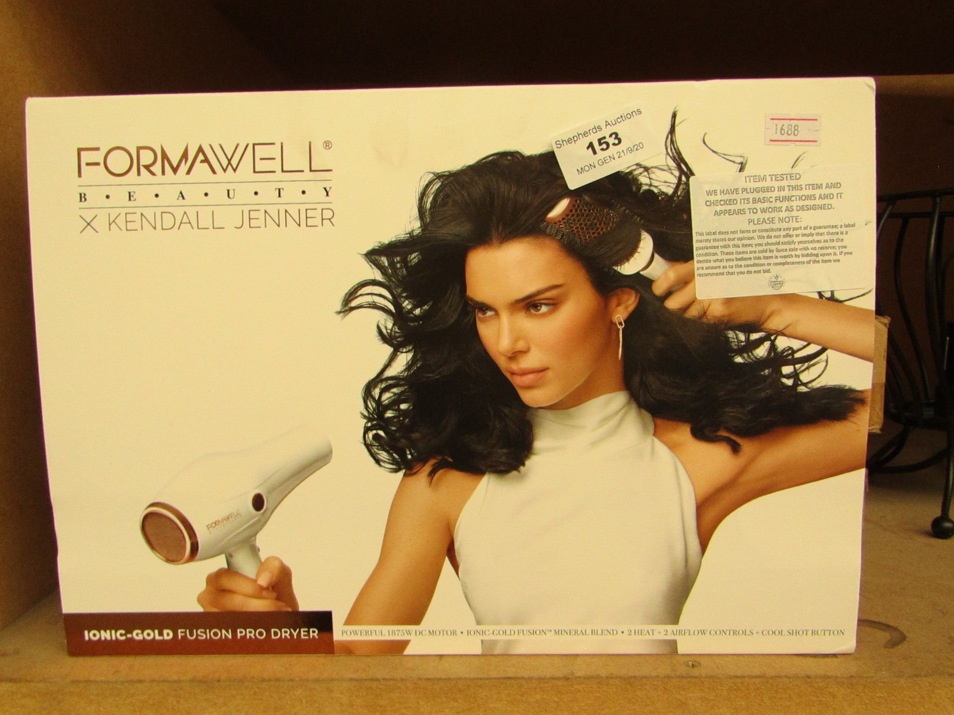 | 1X | FORMAWELL KENDALL JENNER IONIC GOLD FUSION PRO HAIRDRYER | TESTED WORKING AND BOXED | NO