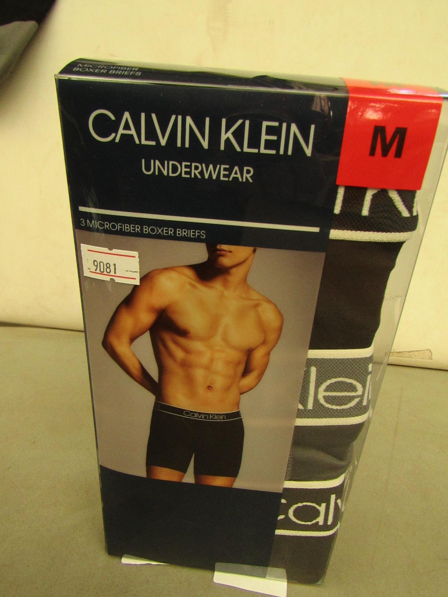 Pack of 3 Pairs of calvin Klein Microfibre Boxer Briefs. Size Medium. Unworn & Packaged