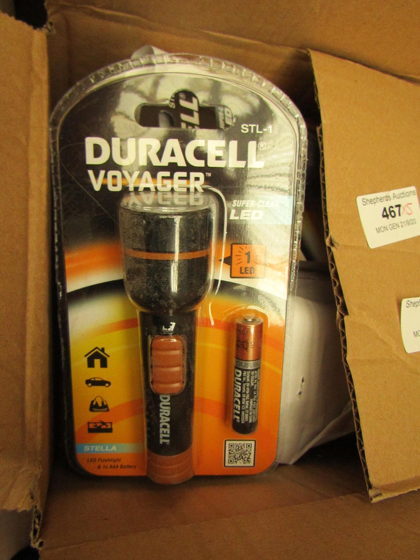 5 x Duracell Voyager Mini Torches with battery. Packaged