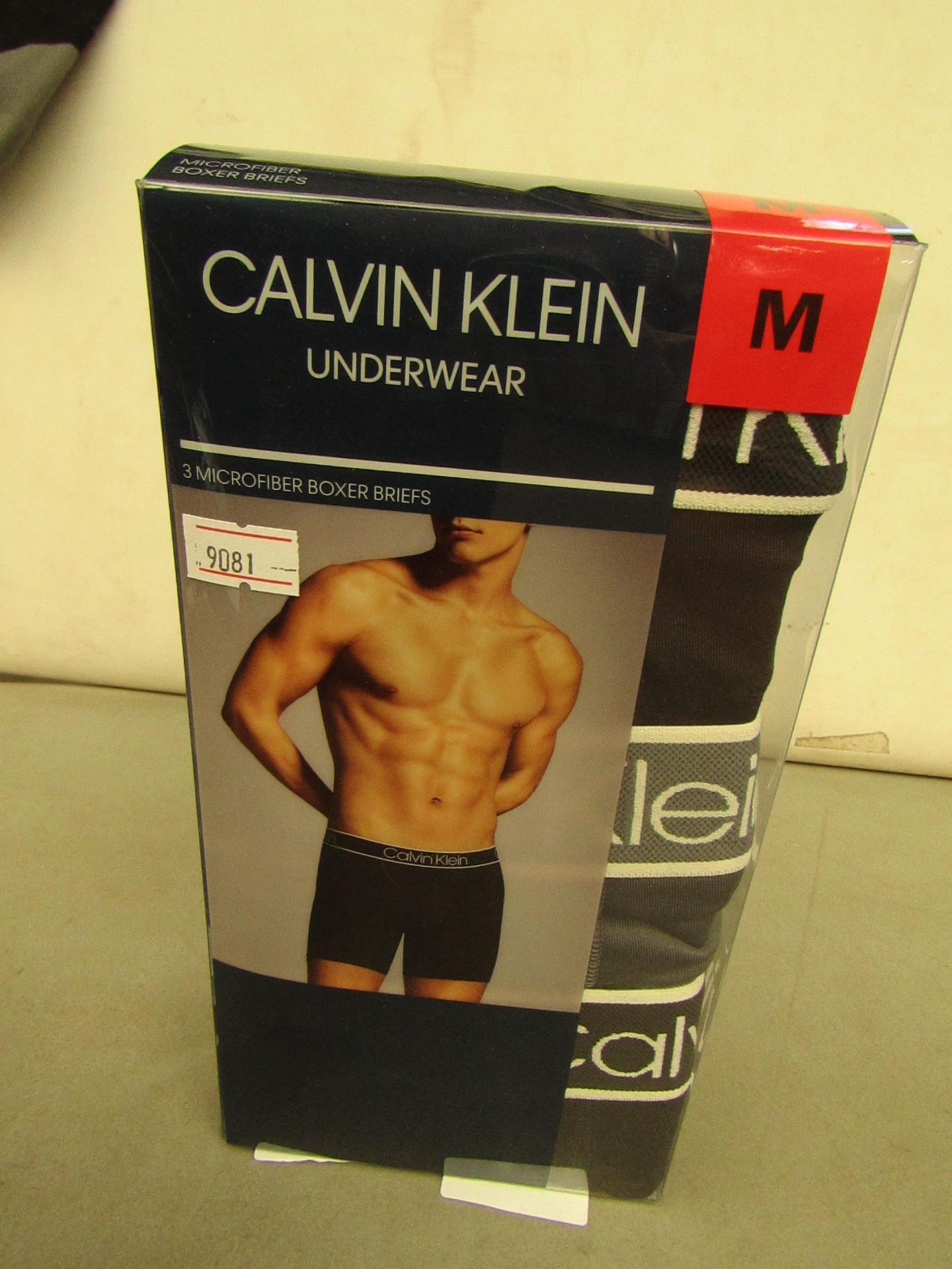 Pack of 3 Pairs of calvin Klein Microfibre Boxer Briefs. Size Medium. Unworn & Packaged