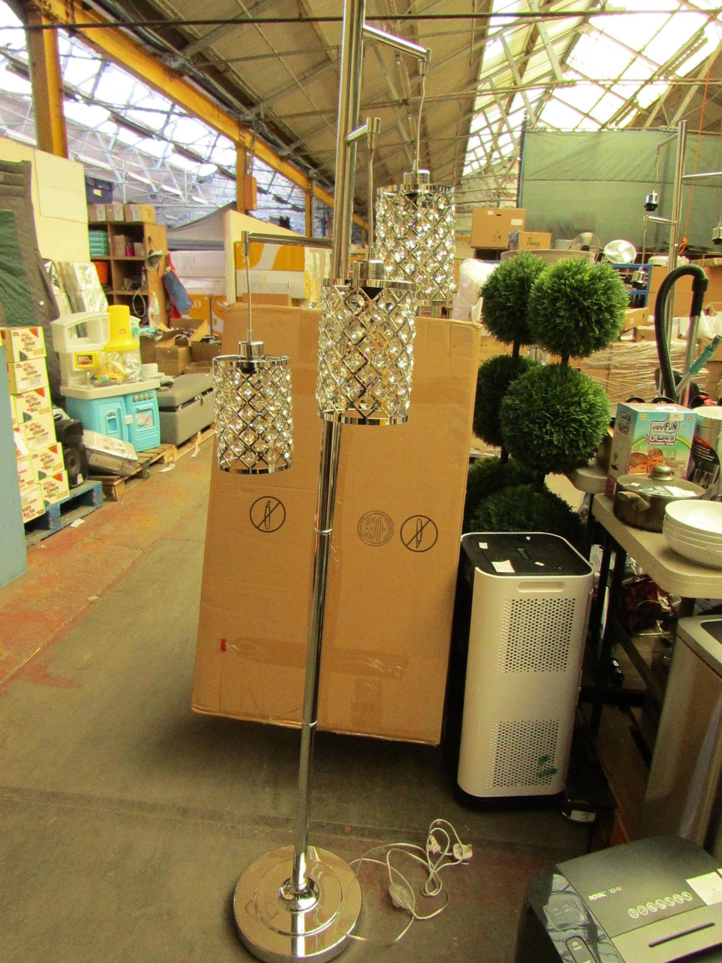 Bridgefort Designs Floor Lamp. Unused & Boxed. Comes with spare crystals for the shades