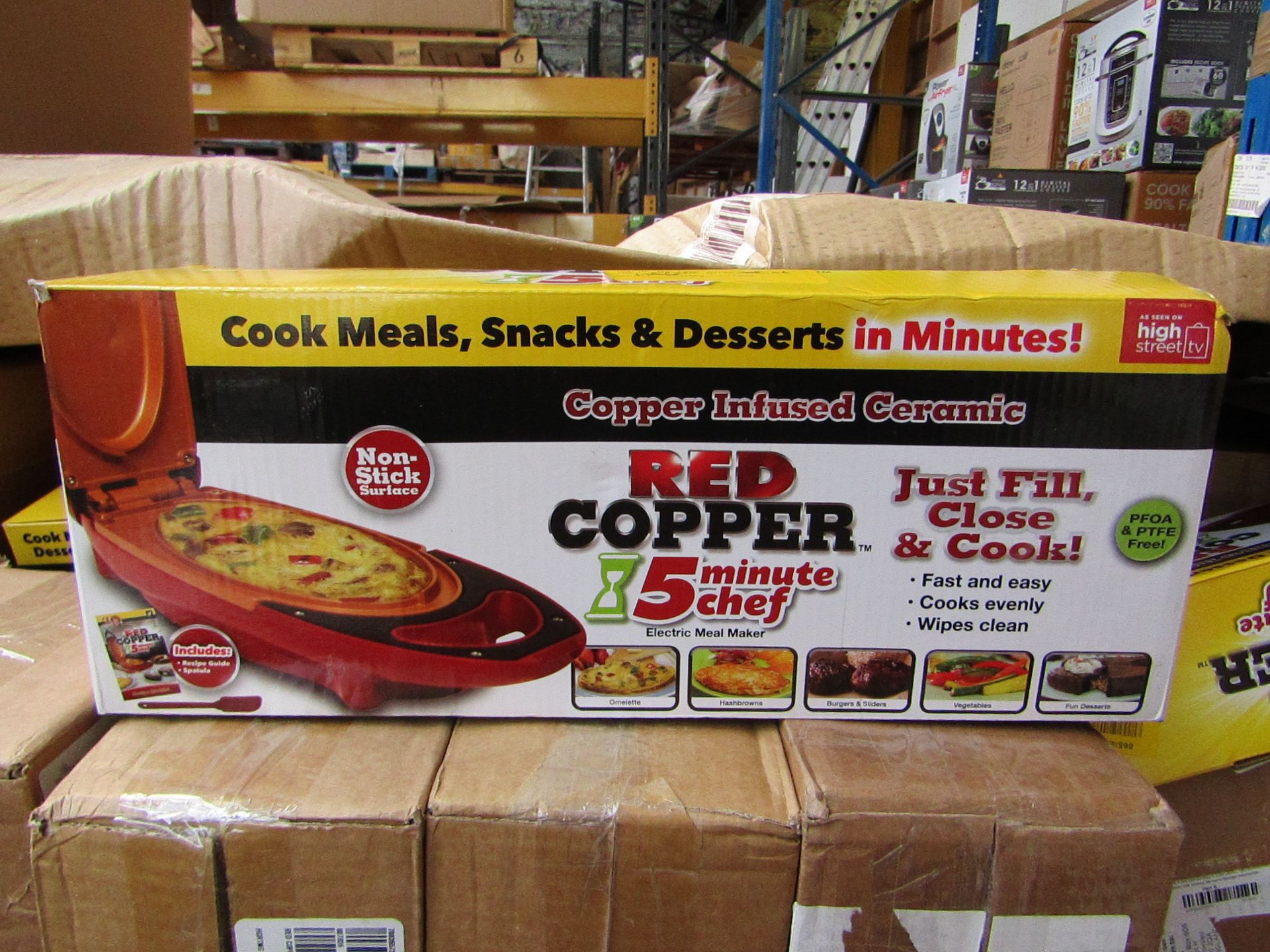 | 5X | RED COPPER CHEF ELECTRIC MEAL MAKERS | UNCHECKED AND BOXED | NO ONLINE RESALE | SKU