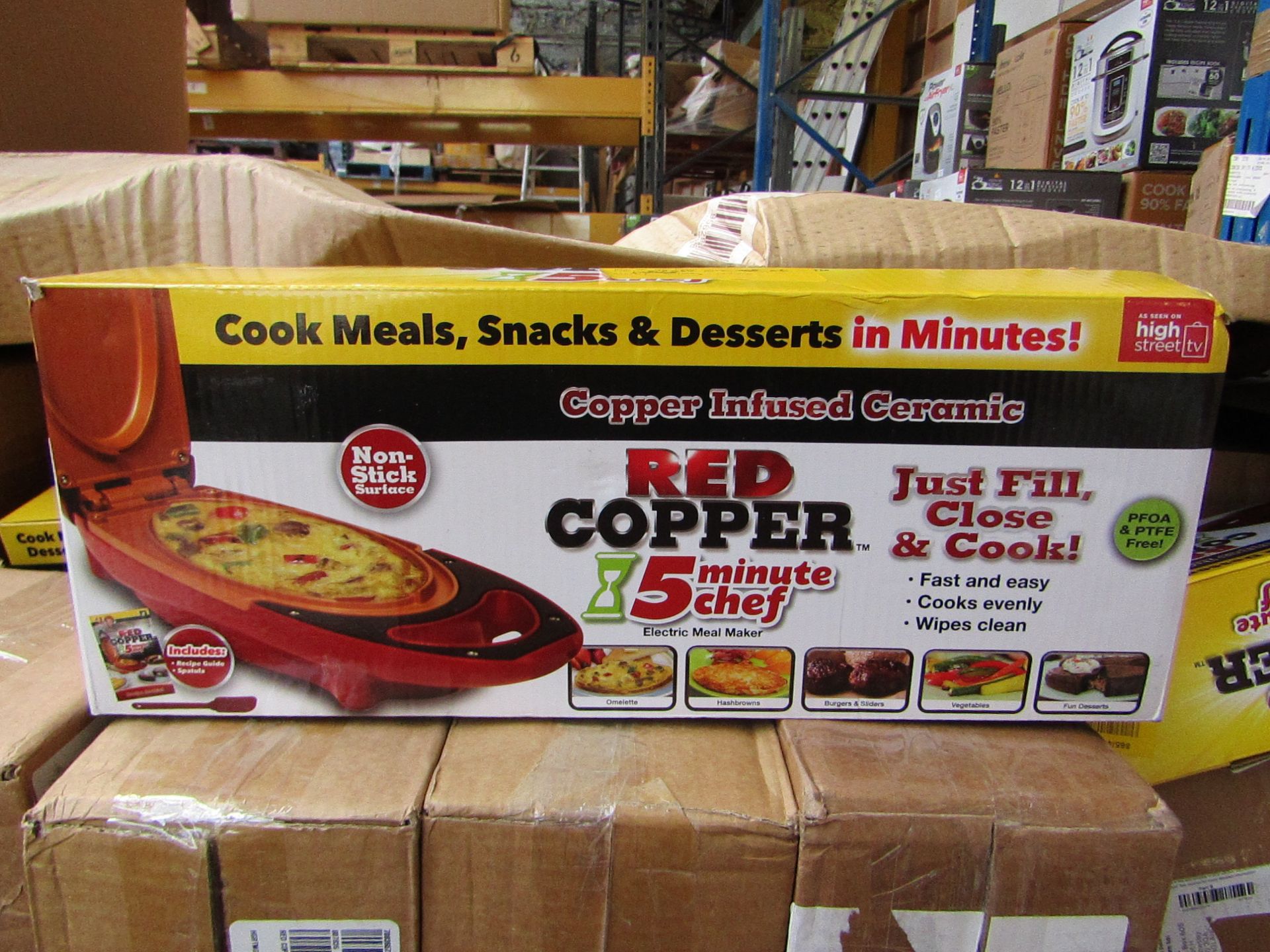 | 5X | RED COPPER CHEF ELECTRIC MEAL MAKERS | UNCHECKED AND BOXED | NO ONLINE RESALE | SKU