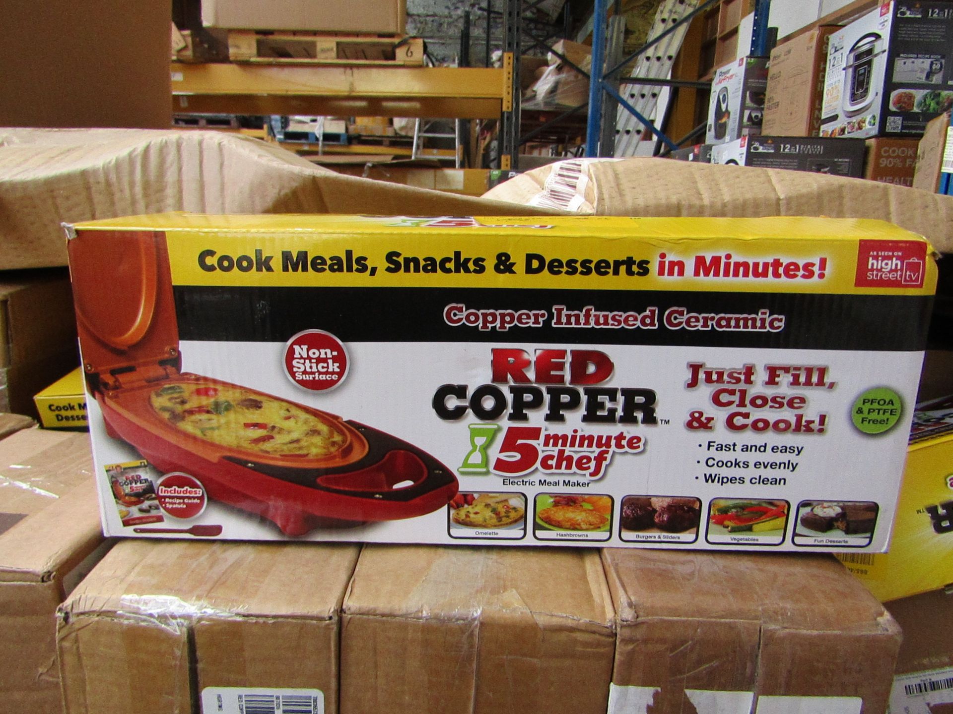 | 5X | RED COPPER CHEF ELECTRIC MEAL MAKERS | UNCHECKED AND BOXED | NO ONLINE RESALE | SKU