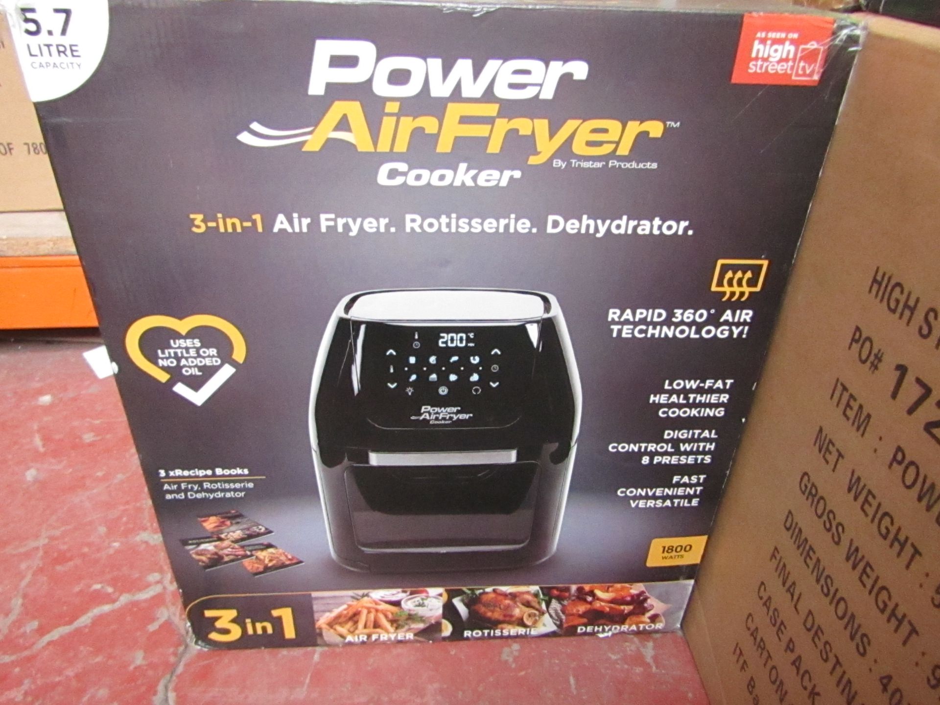 | 4X | POWER AIR FRYER COOKERS | UNCHECKED AND BOXED SOME MAY BE IN NON PICTURE BROWN BOXES| NO