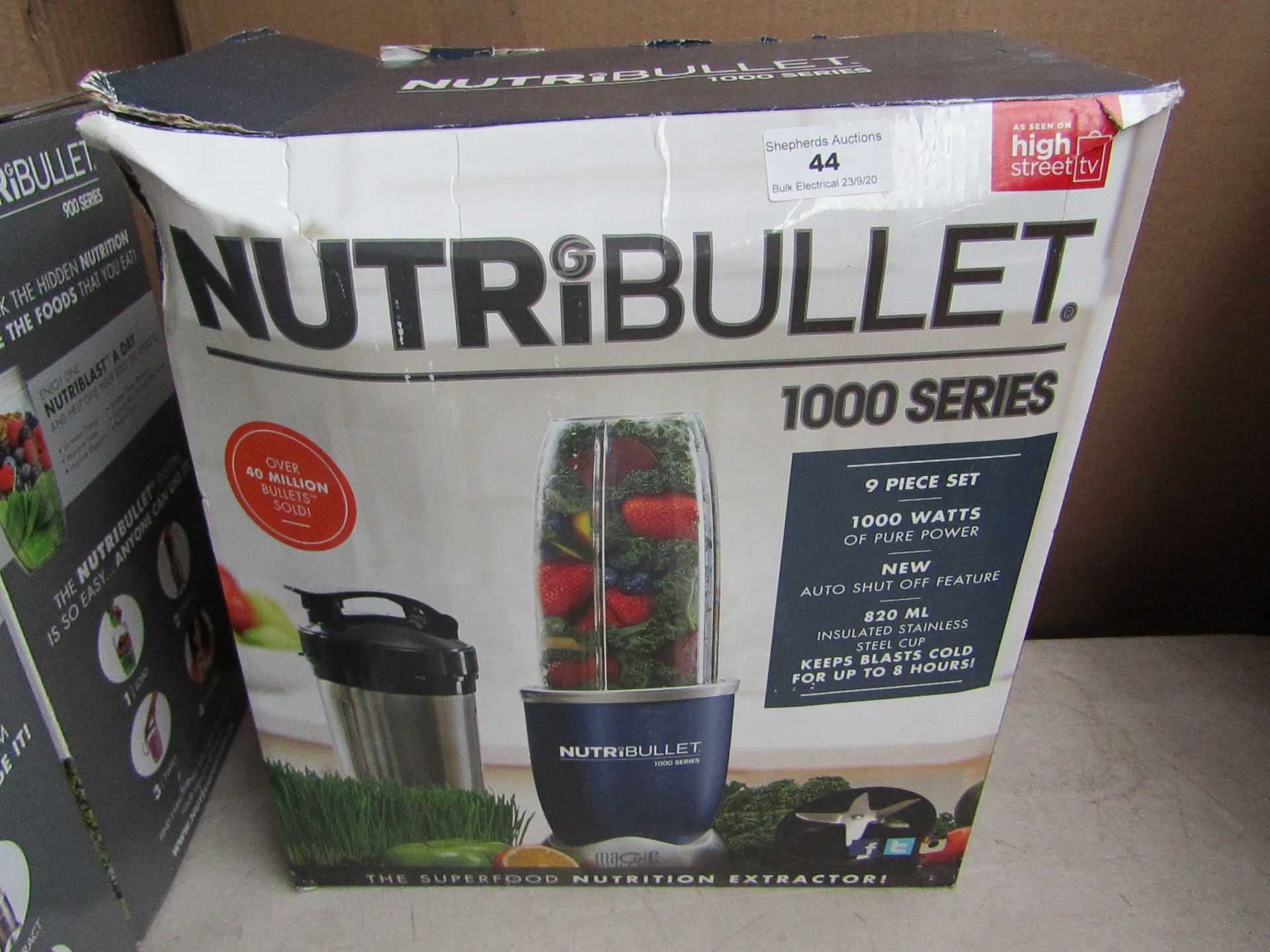 | 1X | NUTRI BULLET 1000 SERIES | UNCHECKED AND BOXED | NO ONLINE RESALE | SKU C5060191464734 |