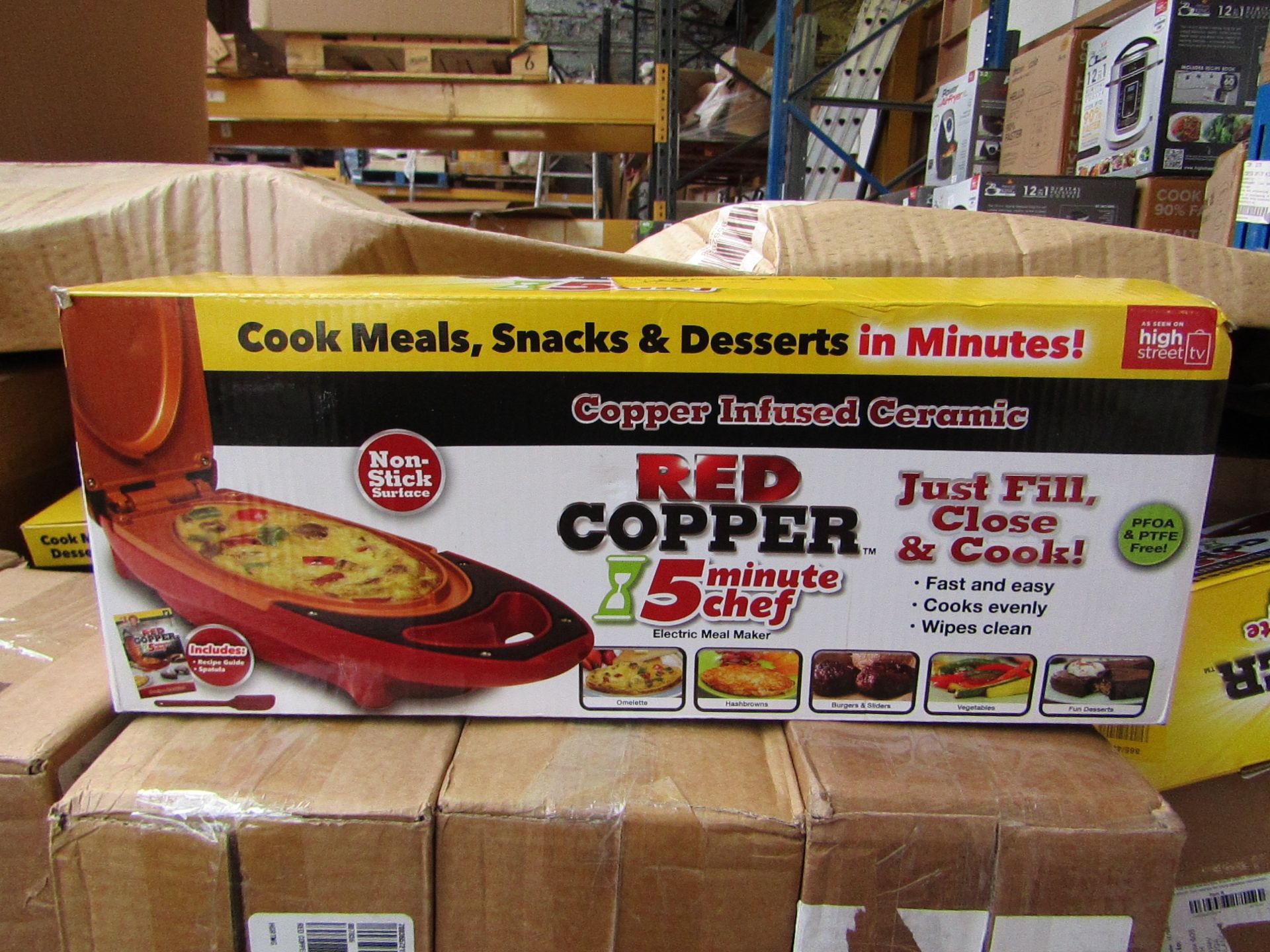 | 5X | RED COPPER CHEF ELECTRIC MEAL MAKERS | UNCHECKED AND BOXED | NO ONLINE RESALE | SKU