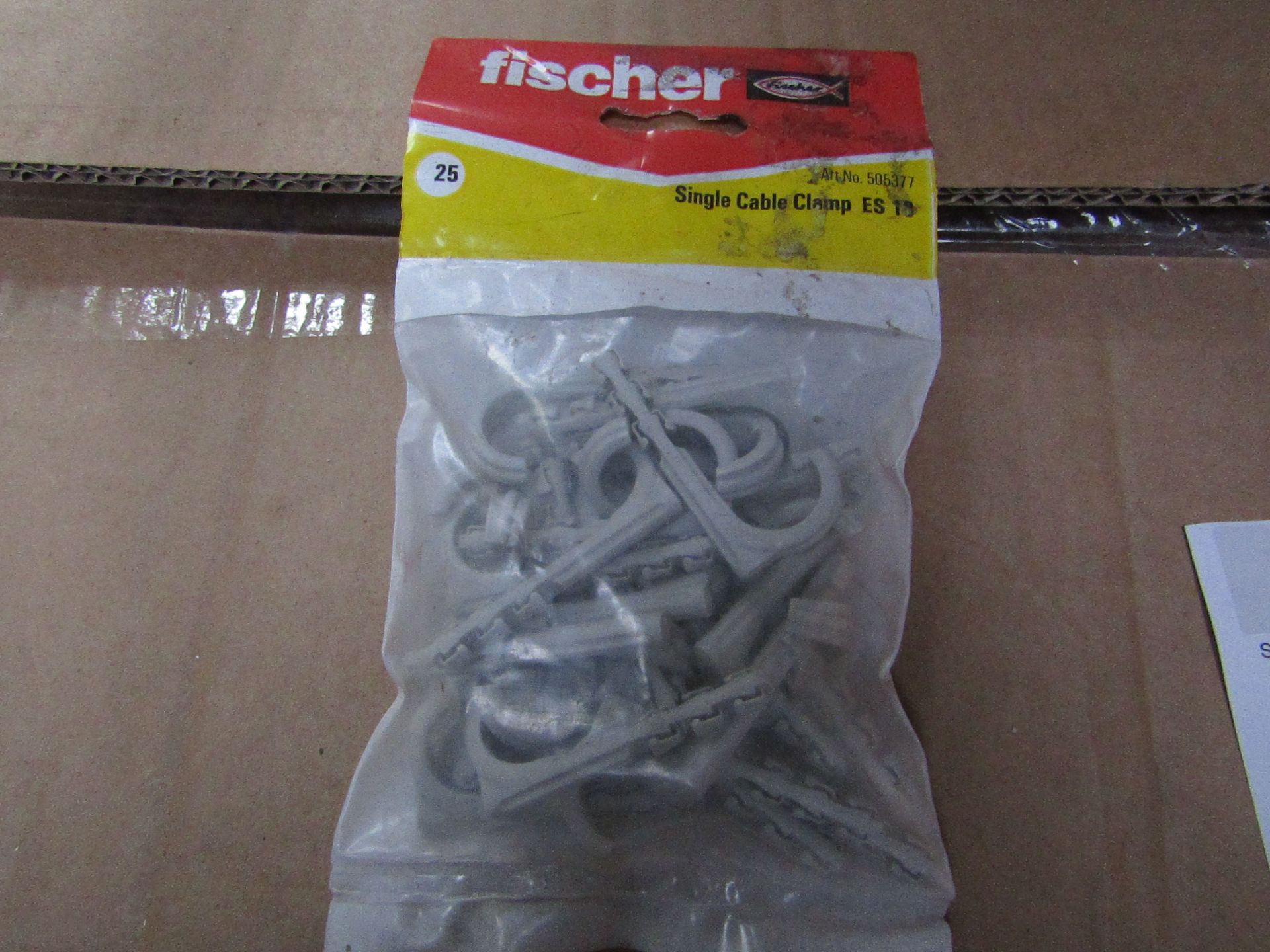 5x Fischer - Single Cable Clamp ES 18 - (Packs of 25) - New & Packaged.