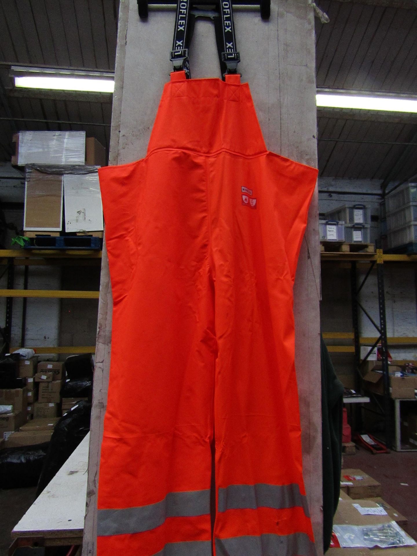 LYNGSOE - Rainwear Microflex - Bib 'n' Brace - Size XX Large / X Large - Hi-Viz Orange (