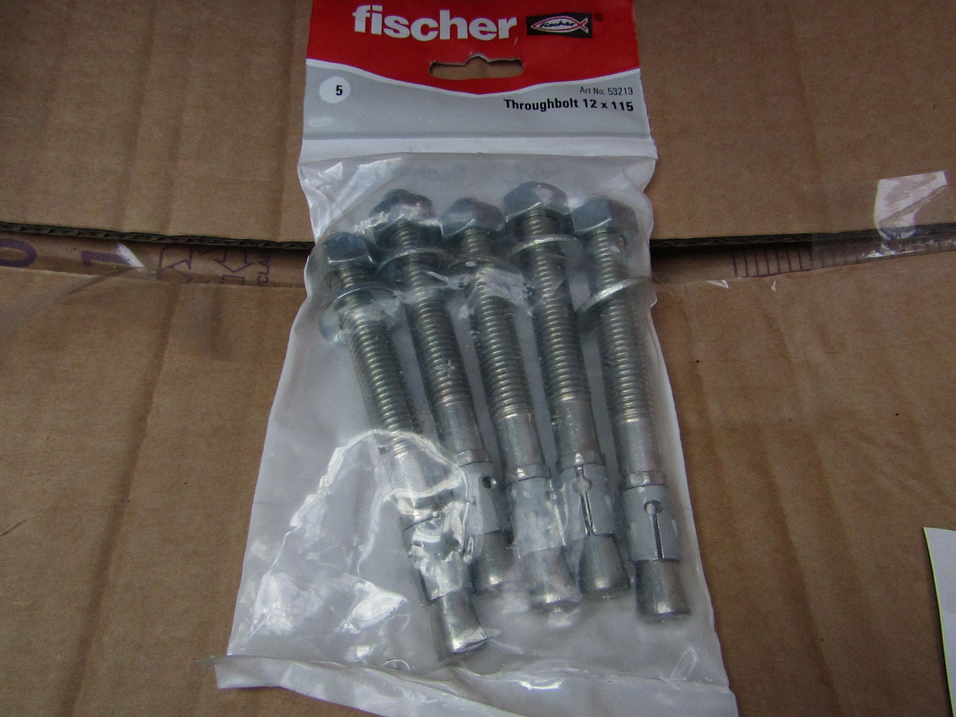 5x Fischer - ThroughBolt 12 x 115 (Packs of 5) - New & Packaged.