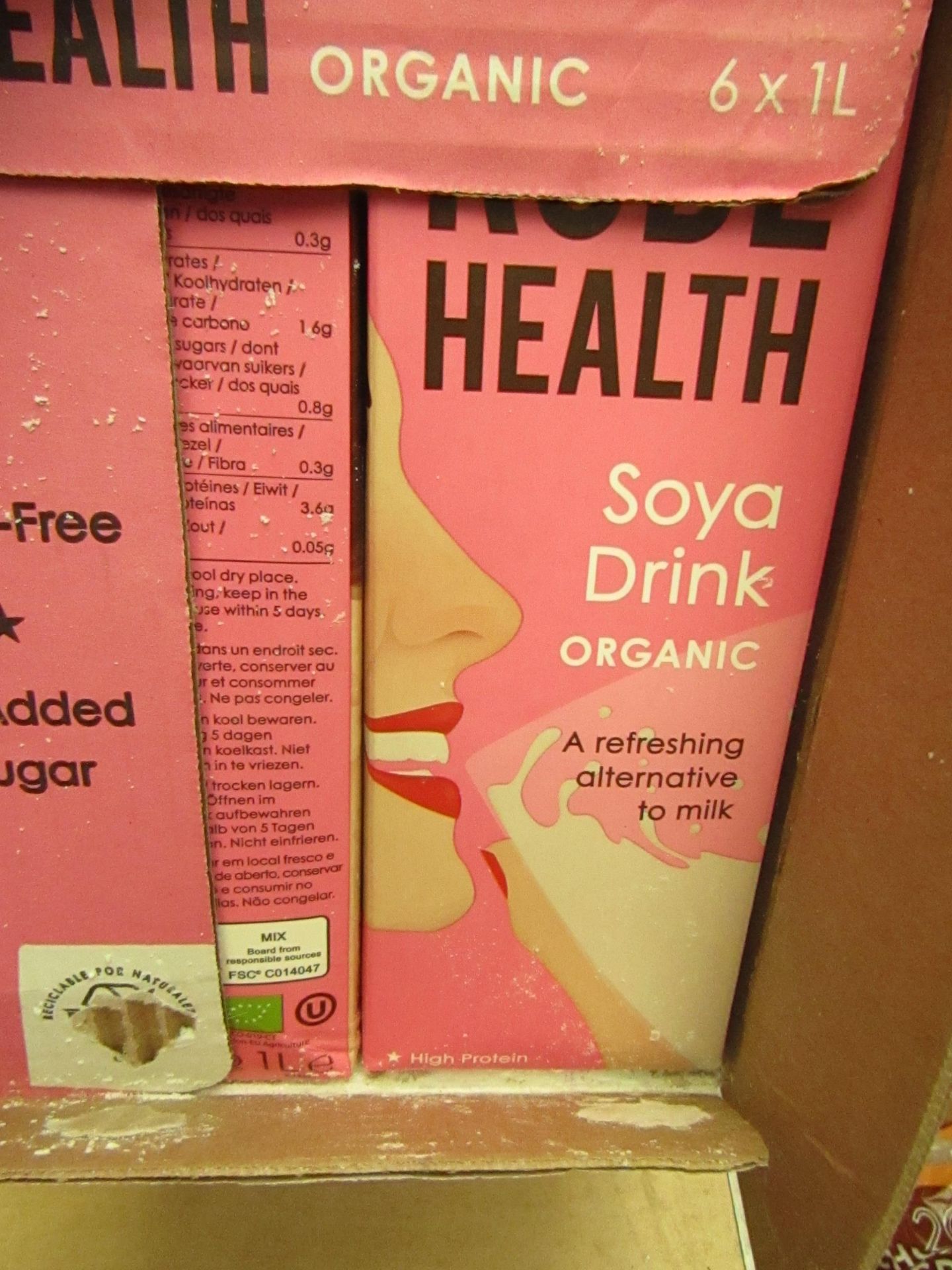 6x Rude Health - Soya Drink Organic (Gluten Free) - 1 Litre - BB2021.