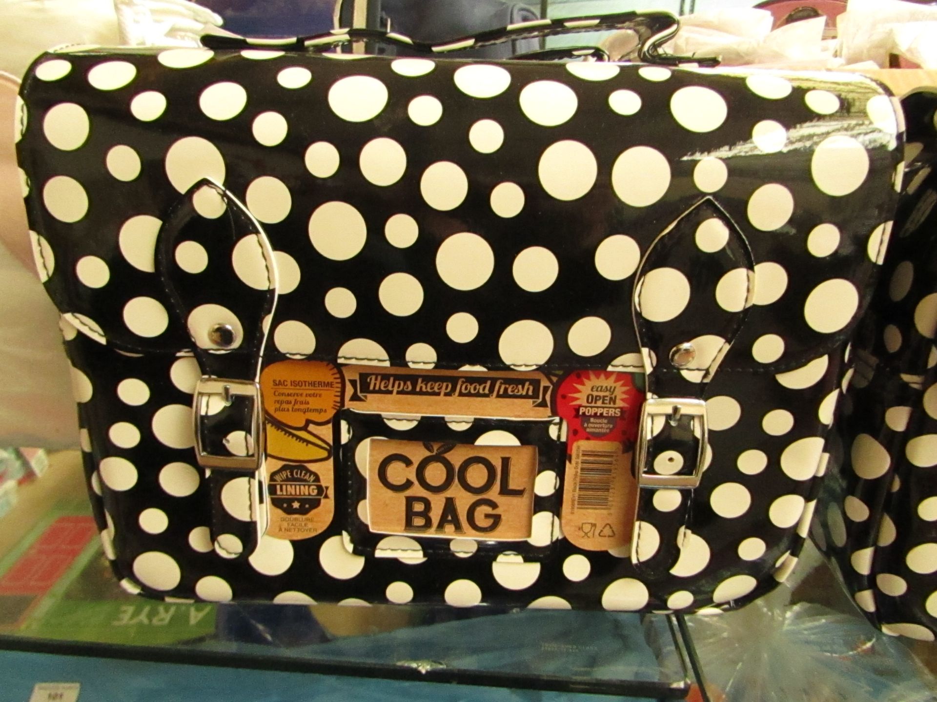 Cool Bag - Easy Open (Pocka Dot Design (Black & White) - All Look New, With Original Tags.