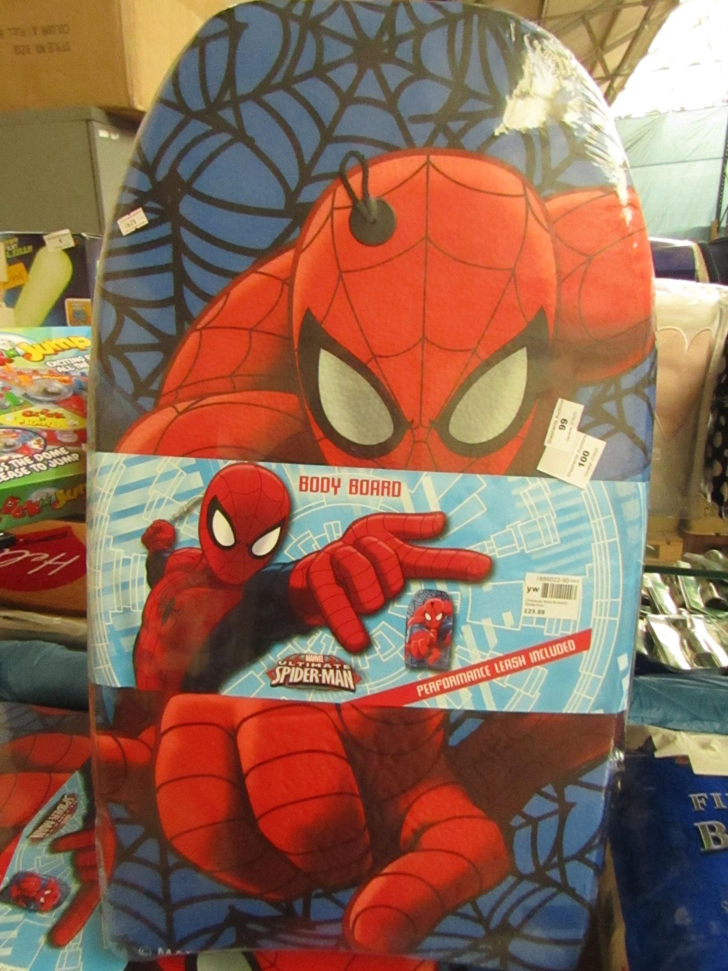 Marvel - Spider-Man Body Board (Performance Leash Included) - Like Brand New with Packaging.