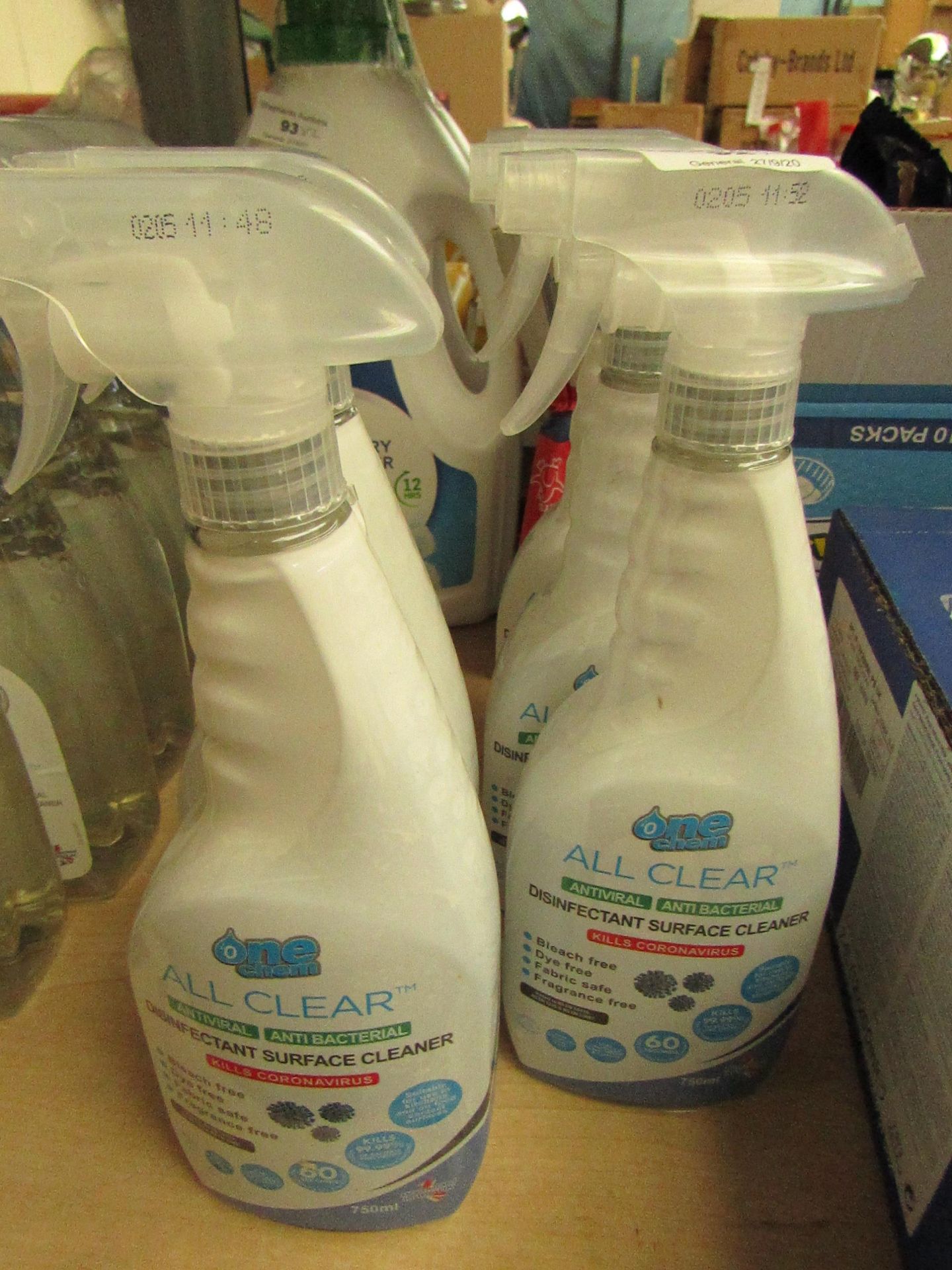 5x One Chem - All Clear Disinfectant Surface Cleaner (750ml).