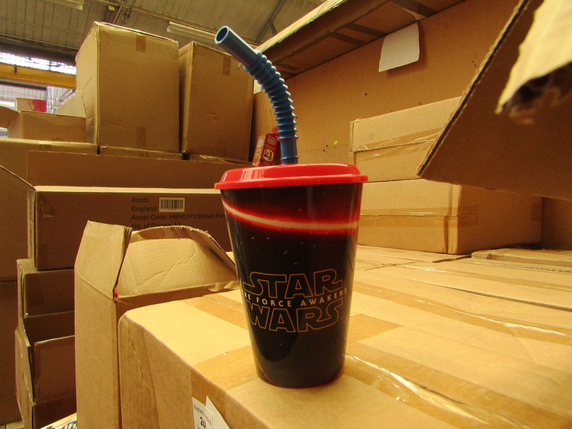 Box of Star Wars - Plastic Cups with Straws - All New & Boxed.