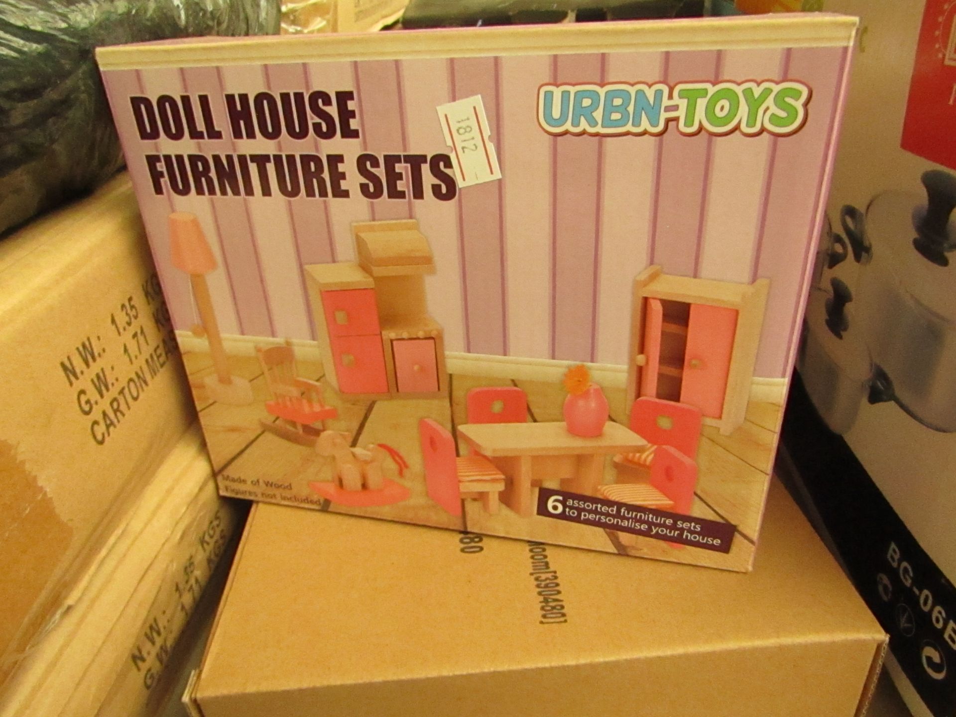 1 x Urban Toys Doll House Furniture Set. new & packaged