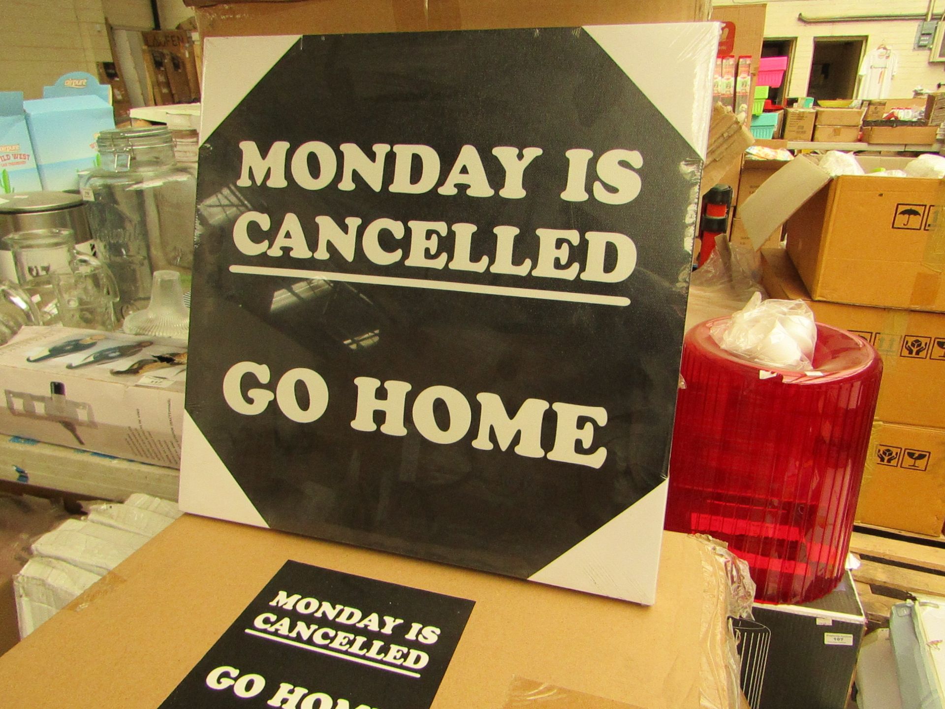 10 x 35cm x 35cm "Monday is Cancelled" Prionts new & boxed