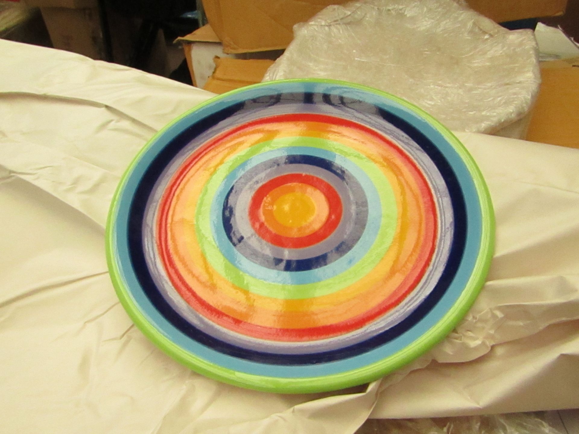 8 x Large Rainbow 26cms Dinner Plates new see image