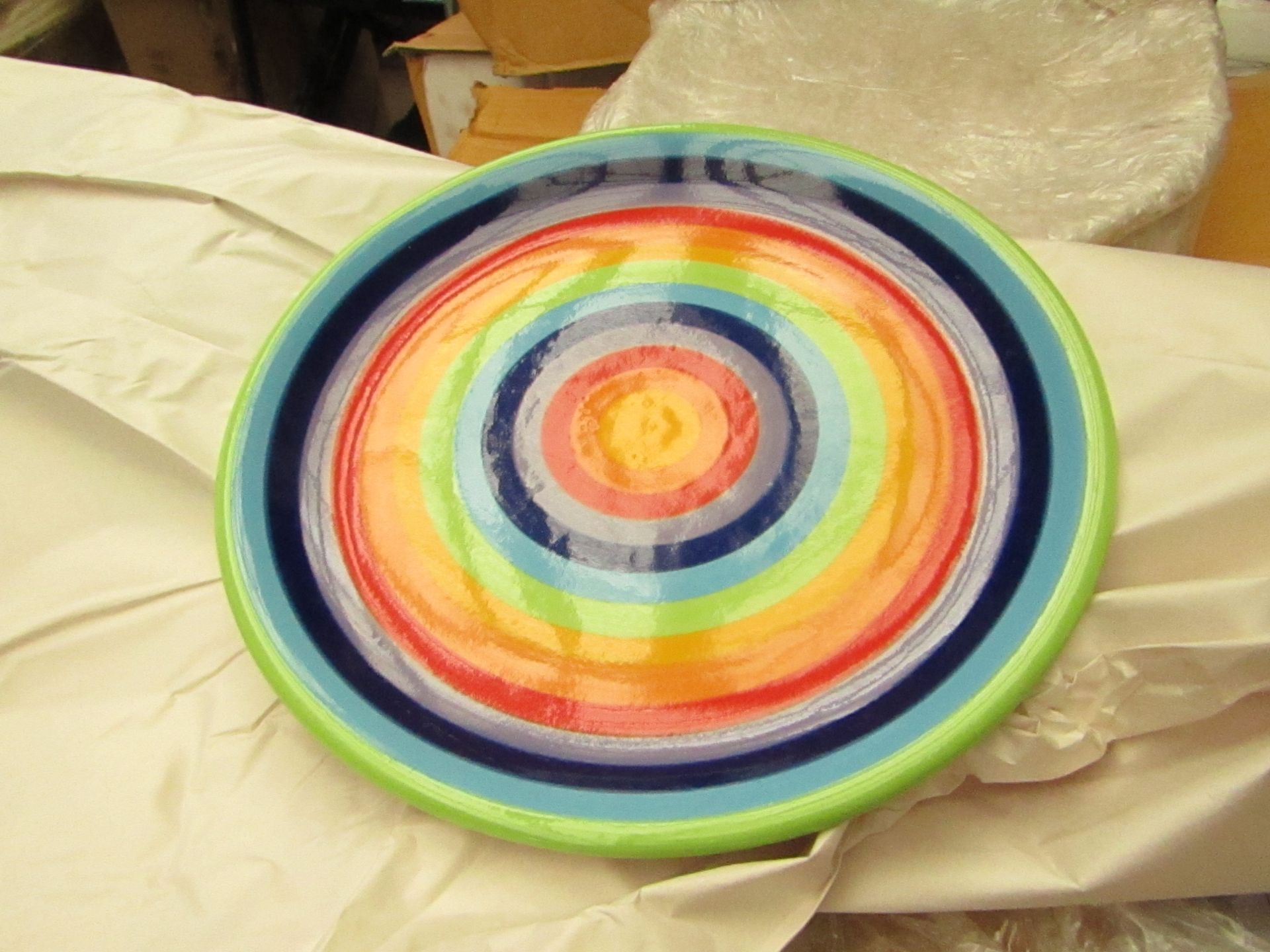 8 x Large Rainbow 26cms Dinner Plates new see image