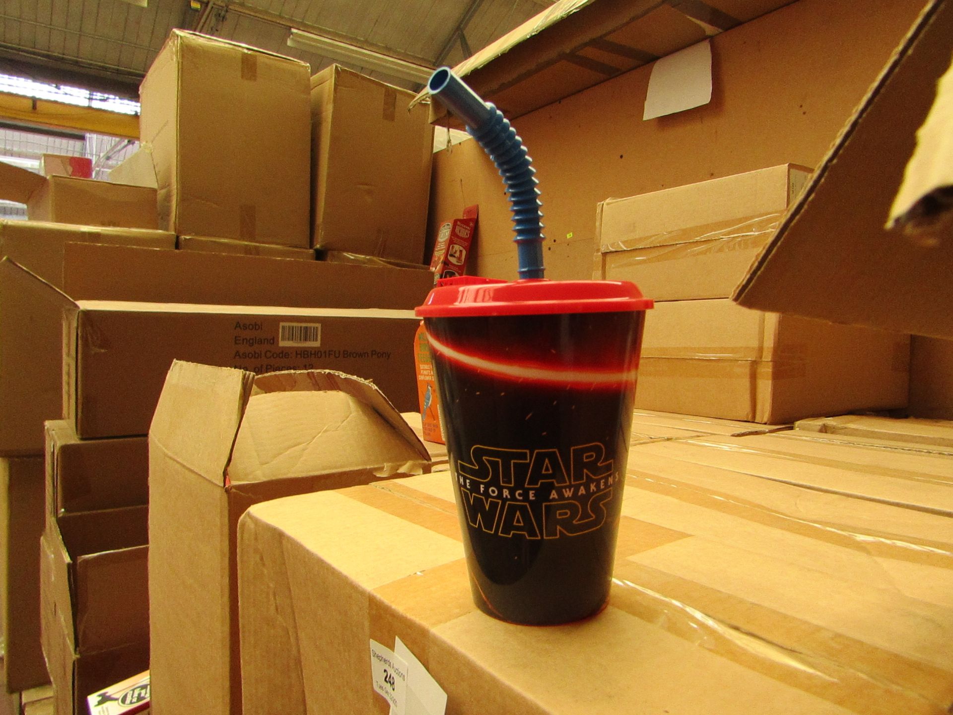 Box of Star Wars - Plastic Cups with Straws - All New & Boxed.