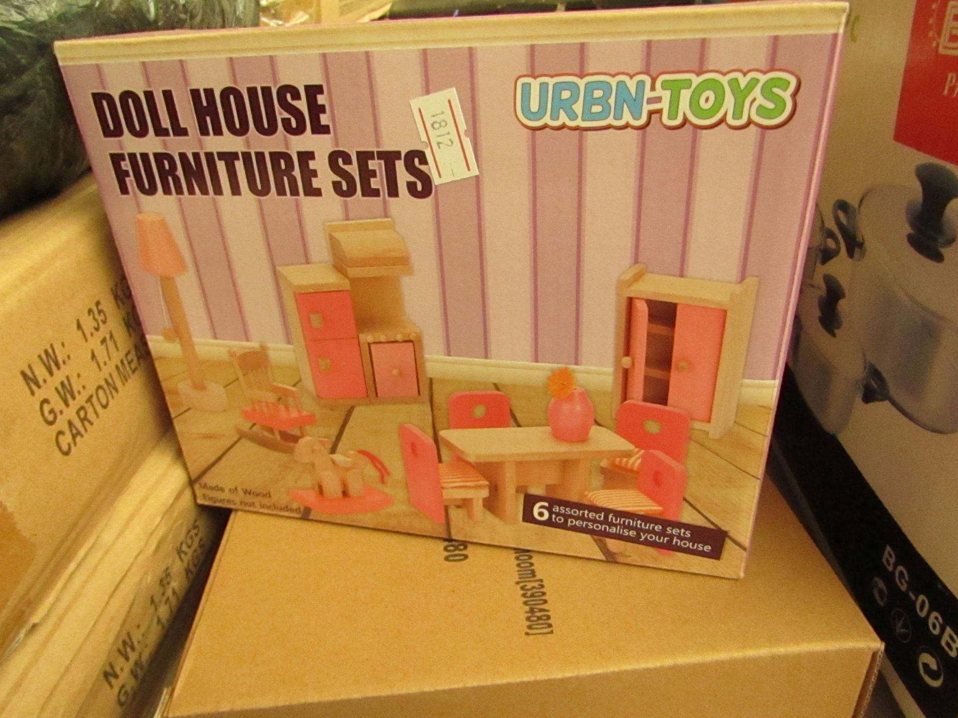 1 x Urban Toys Doll House Furniture Set. new & packaged