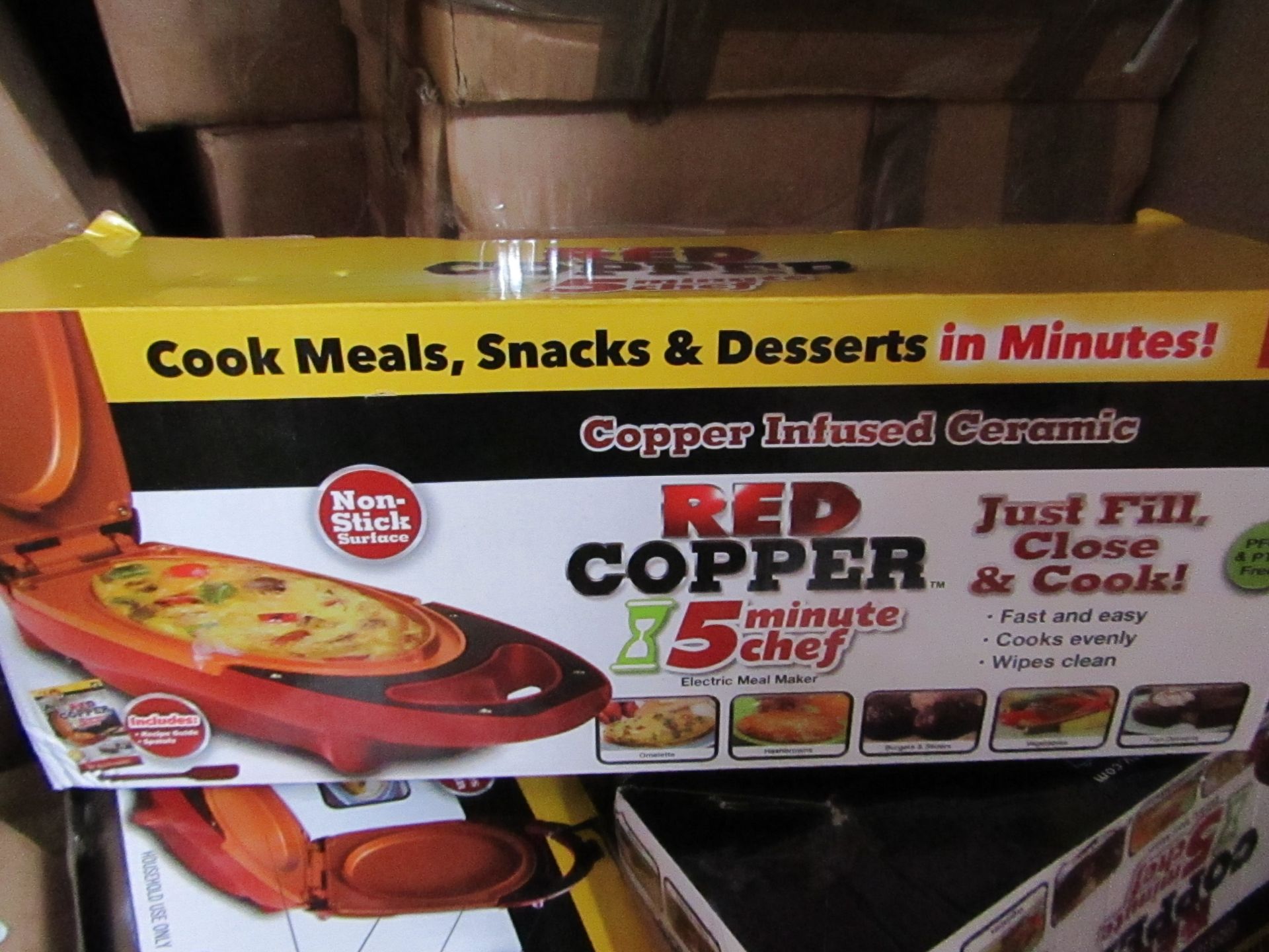 | 5X | RED COPPER CHEF ELECTRIC MEAL MAKERS | UNCHECKED AND BOXED | NO ONLINE RESALE | SKU